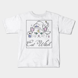 Cat Witch, Funny Cat, Cat Mom Kids T-Shirt